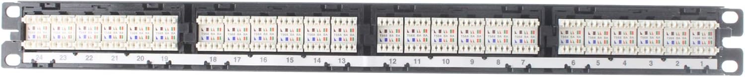 Panduit DP24688TGY Category-6 24-Port Flat Punchdown Patch Panel 1 RU Black