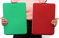 Saunders Red and Green Show2Know Safety Organizer Clipboard With Low Profile Clip - Portable Mobile Organizer for Drills and Emergencies (00580) Letter