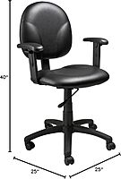 Boss Office Products Dimond Task Chair with Adjustable Arms in Black