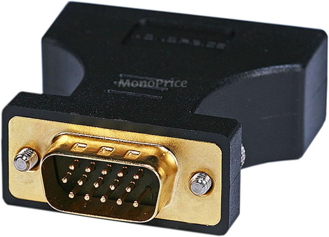 Monoprice 102397 HD15 (VGA) Male to DVI-A Female Adapter, Gold Plated
