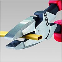 Knipex 09 11 240 SBA 9.5-Inch Ultra-High Leverage Lineman's Pliers with Fish Tape Puller and Crimper