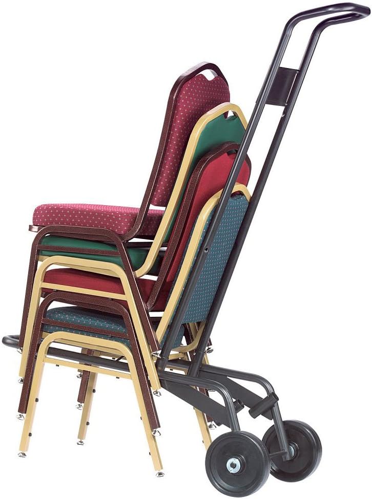 National Public Seating Dome Vinyl Upholstered Padded Stack Chair Panther Black, Silvervein