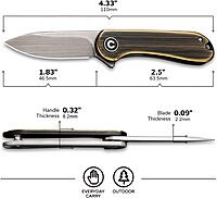 CIVIVI Mini Elementum Flipper Pocket Knife with 1.83" 14C28N Blade