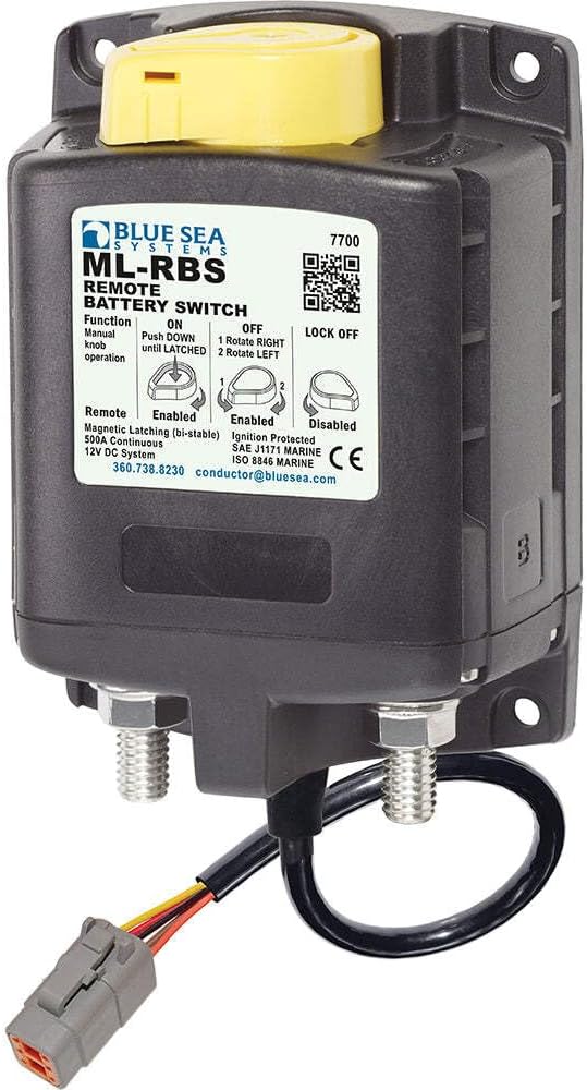 Blue Sea 7700100 ML Solenoid 12V 500A w/Manual Control & Deutsch Connector