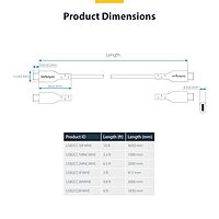 StarTech.com 3m (9.8ft) White USB-C Charging Cable, USB C Cable, USB 2.0 Type-C Laptop Charger Cord, 60W Power Delivery, M/M