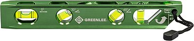 Greenlee L107 Electrician's Magnetic Torpedo Level with Conduit Bending Offset Aid, Green