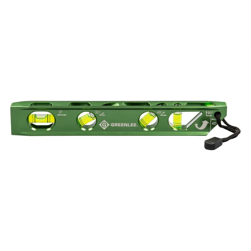 Greenlee L107 Electrician's Magnetic Torpedo Level with Conduit Bending Offset Aid, Green