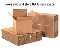 BOX USA 15 Pack of Heavy-Duty Double Wall Corrugated Cardboard Boxes, 6" L x 6" W x 6" H, Kraft, Shipping, Packing and Moving