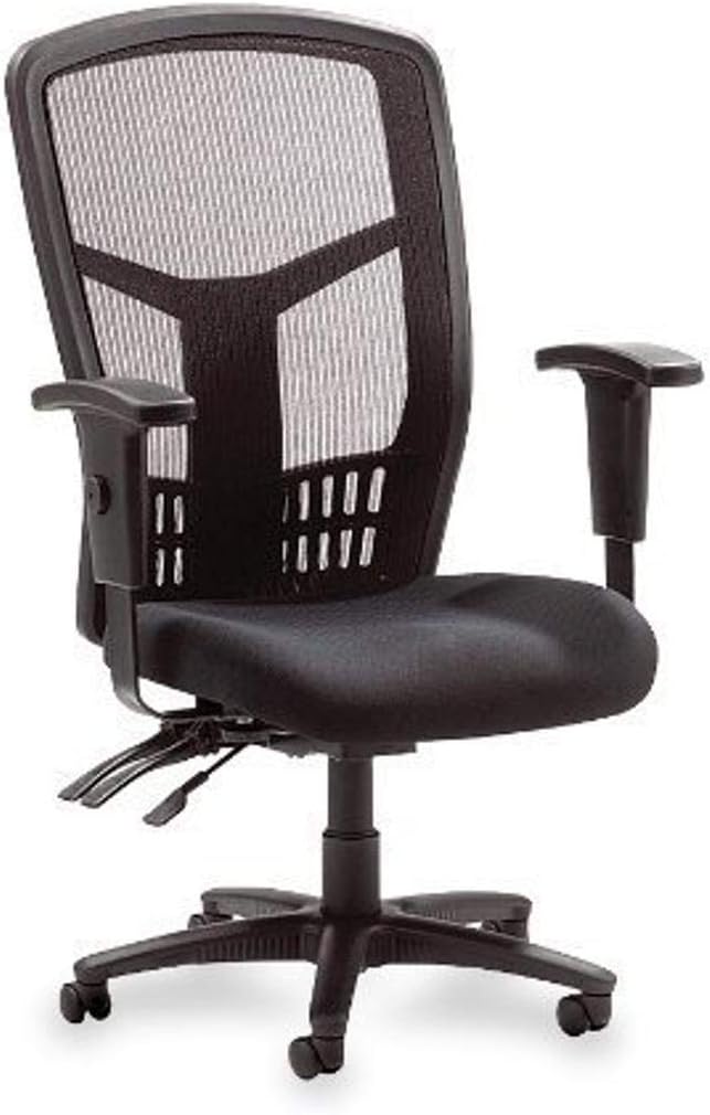 Lorell ErgoMesh High-Back Executive Office Chair - Adjustable Seat & Back Angles, Customizable Arm Height & Width