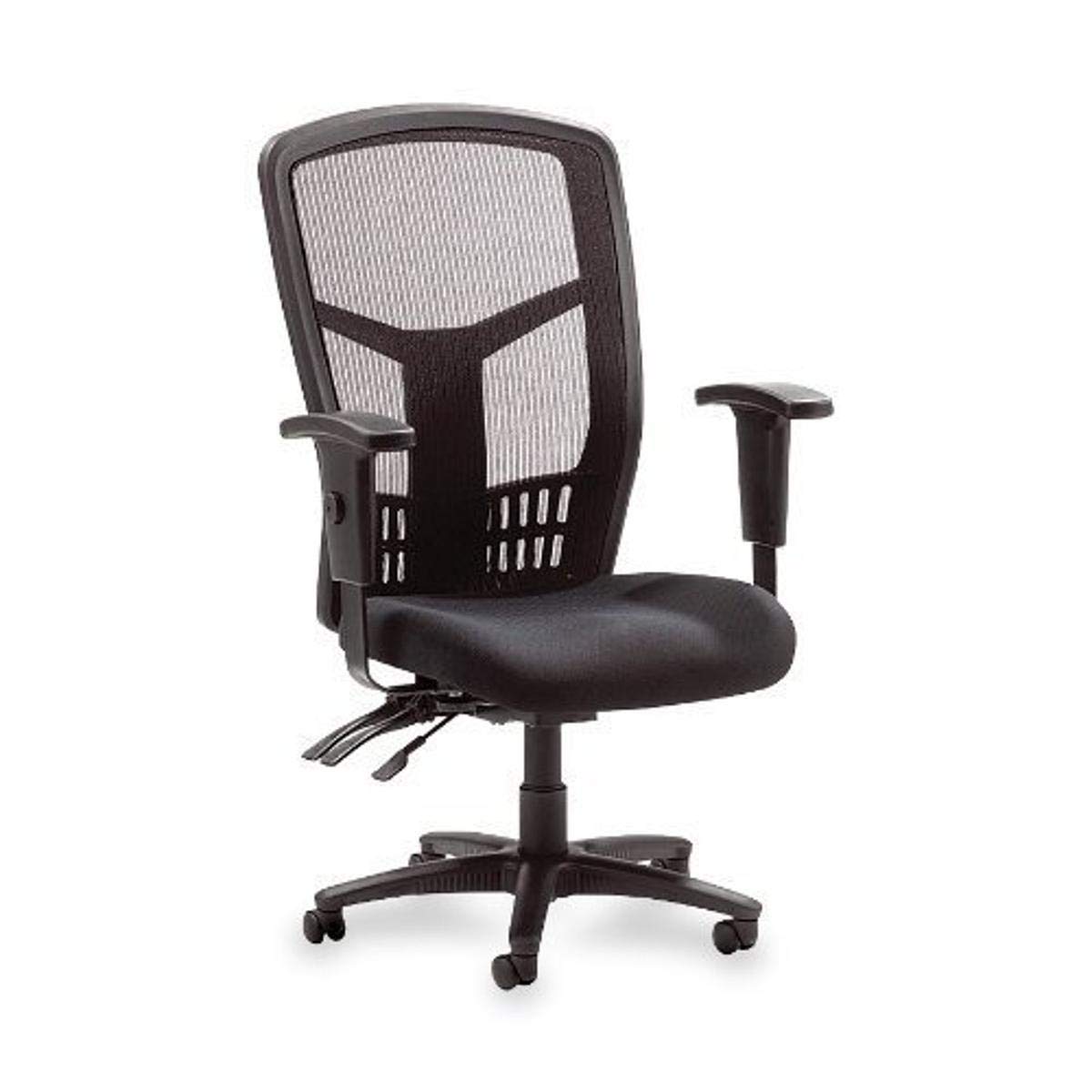 Lorell ErgoMesh High-Back Executive Office Chair - Adjustable Seat & Back Angles, Customizable Arm Height & Width