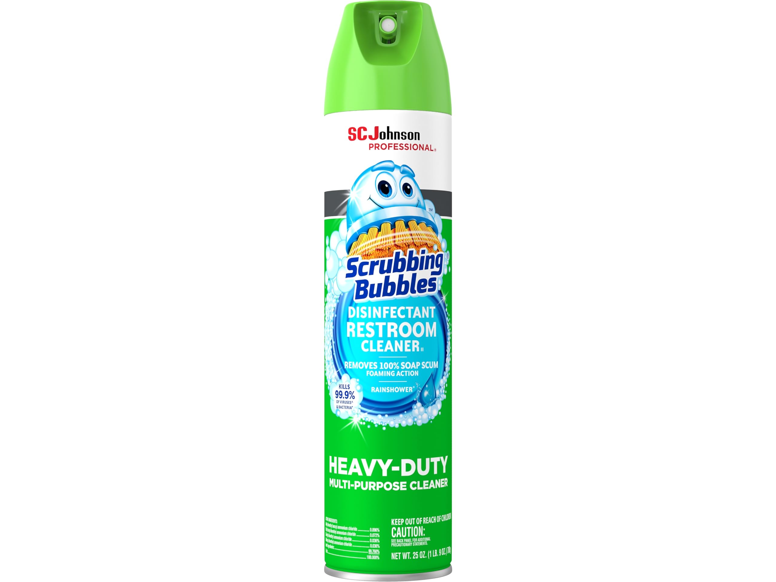 Scrubbing Bubbles Disinfectant Restroom Cleaner Ii, Rain Shower Scent, 25 Oz Aerosol Spray 1 Count (Pack of 1)