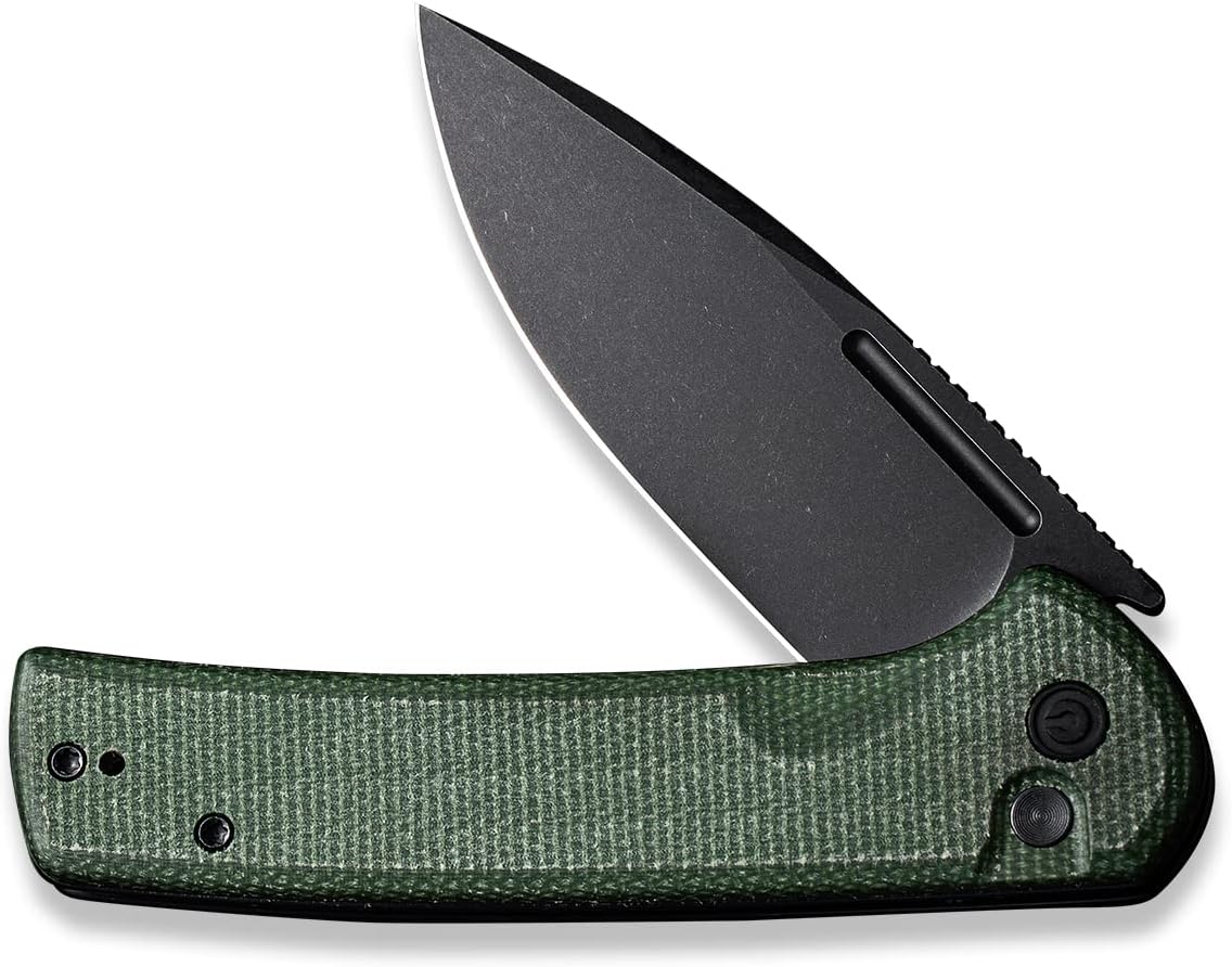 CIVIVI Conspirator Pocket Folding Knife 3.48in Blade, Micarta Handle, Button Lock