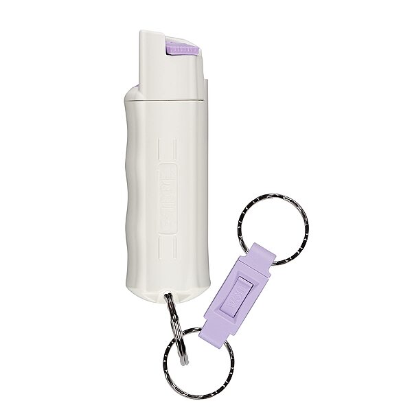 SABRE Pepper Spray Quick-Release Keychain with Finger Grip, Police-Strength OC