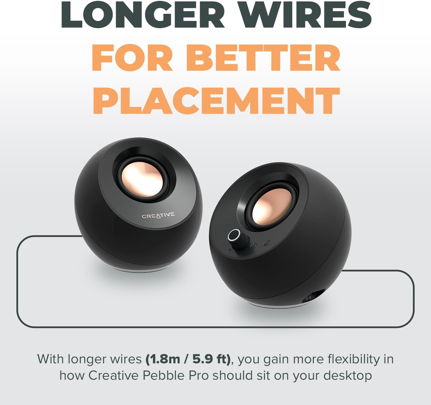 CREATIVE Pebble Pro 2.0 USB-C Computer Speakers with Bluetooth 5.3 and Customizable RGB Lighting