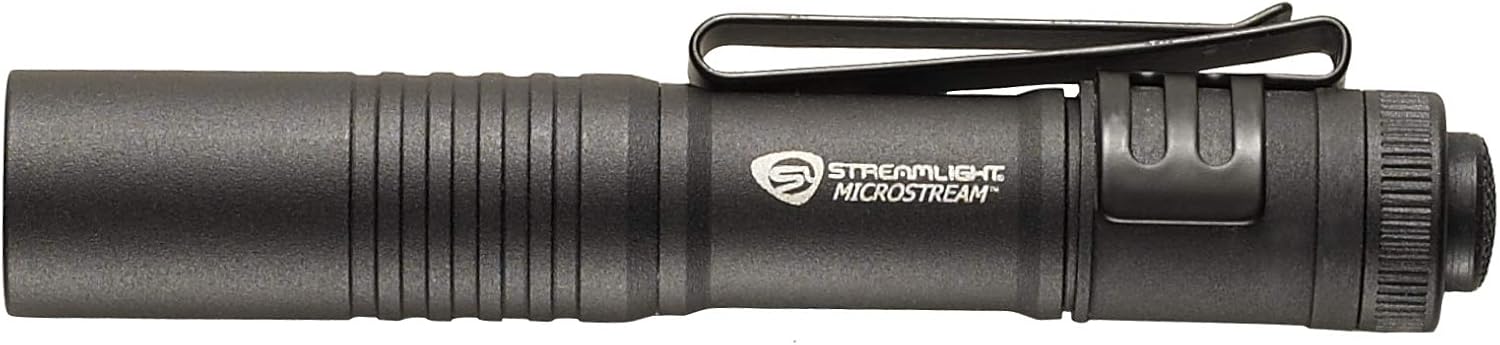 Streamlight 66318 MicroStream 45-Lumen Everyday Carry Pocket Flashlight with AAA Alkaline Battery, Black