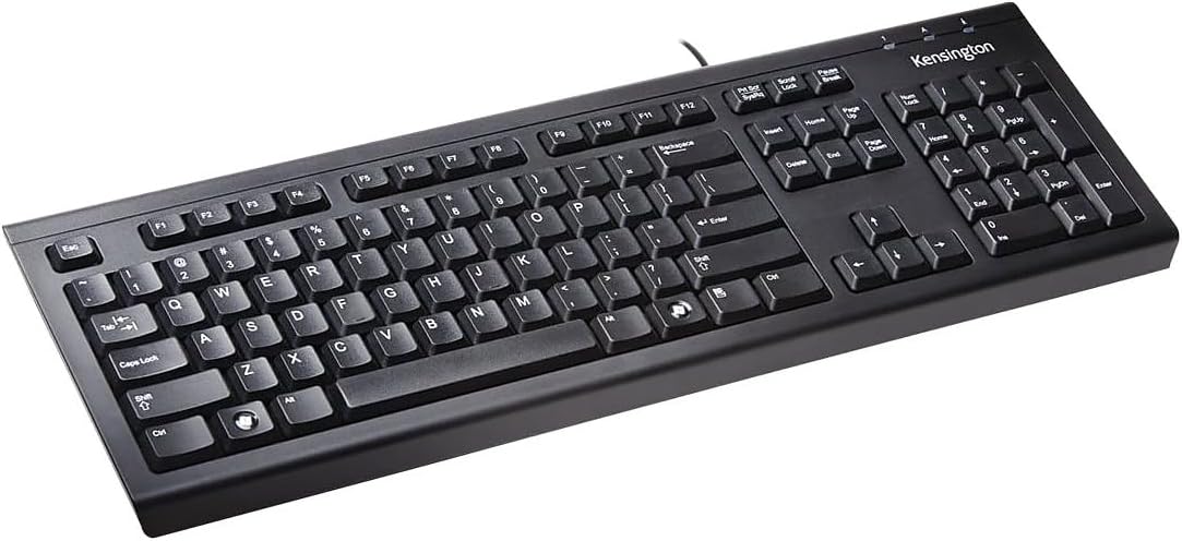 Kensington Keyboard for Life, Model K64370A, Spill-Safe 104-Key USB, Black