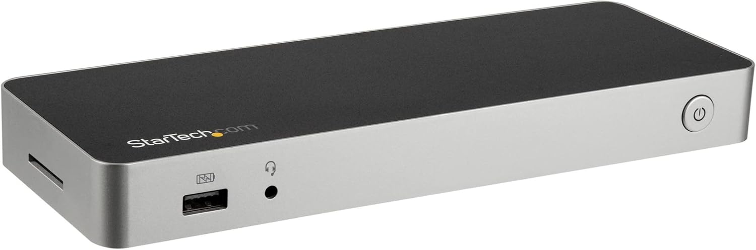 StarTech.com USB C Dock - Dual Monitor HDMI & DisplayPort 4K 30Hz - USB Type-C Laptop Docking Station 60W Power Delivery, SD
