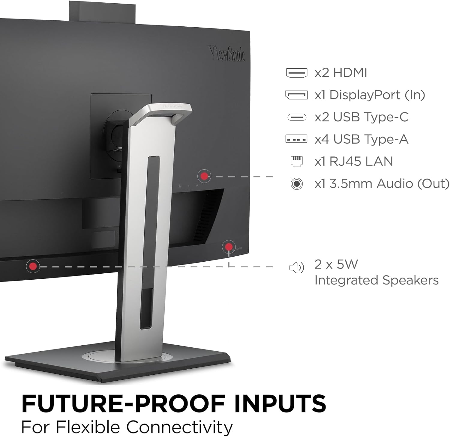 ViewSonic Video Conferencing Docking Monitor with Windows Hello Compatible IR Webcam
