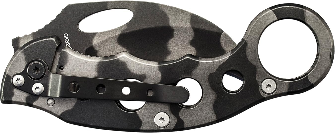 Smith & Wesson Extreme Ops CK32C 8in S.S. Karambit Folding Knife with 3in Hawkbill Blade and Stainless Steel Handle