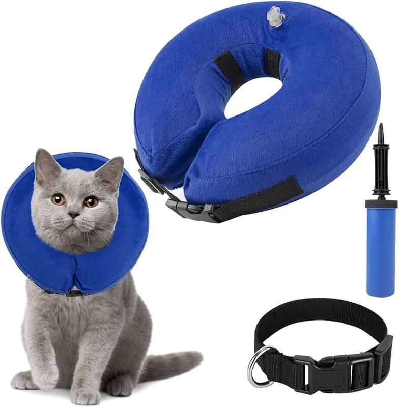 SlowTon Collar Isabelino De Recuperación para Perro, Plegable Transpirable Collar de Cono Ajustable Visible Reflectante Collar Después de Cirugía, Poder Usar con Collar, Evitar Morder y Lamer Herida