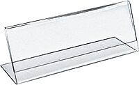 Azar Displays Acrylic Horizontal L-Shaped Sign Holders, 7inH x 11inW x 3inD, Clear, Pack Of 10 Holders