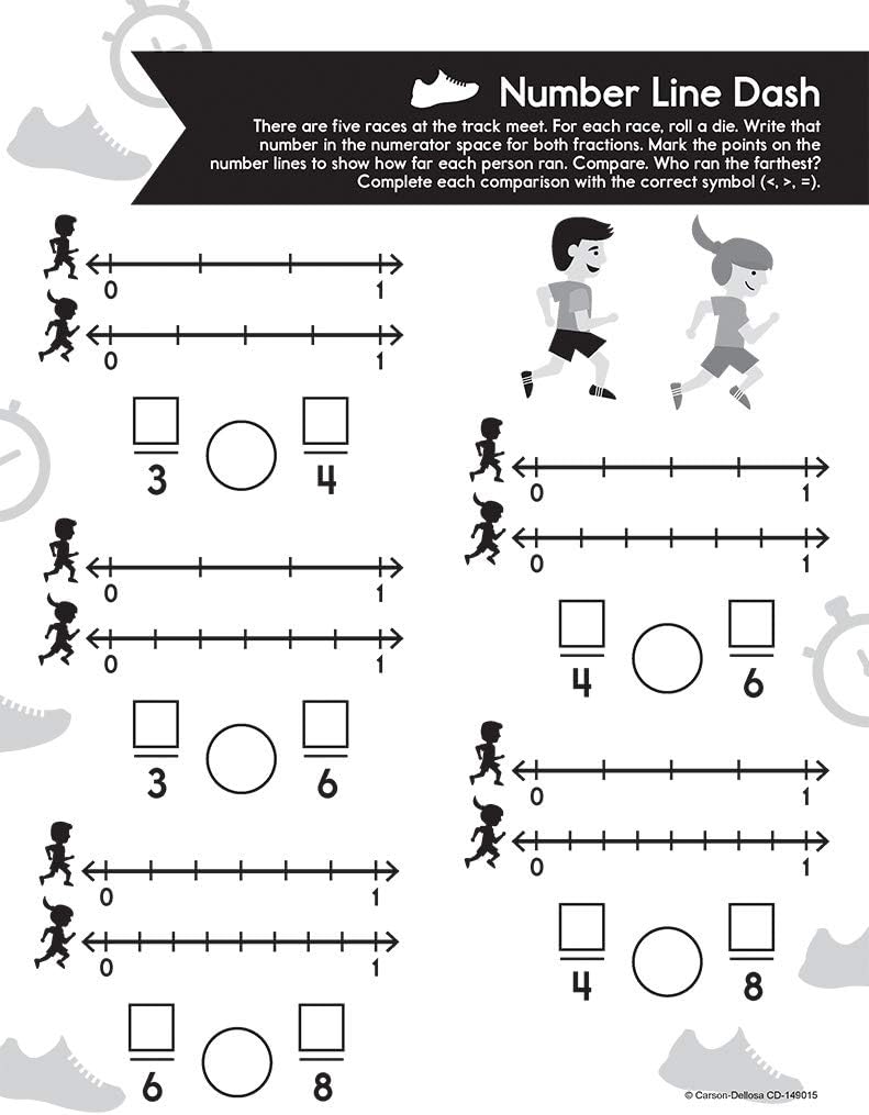 Carson-Dellosa Train Your Brain: Fractions Level 2 Classroom Kit, Grades 3-5, 111 pcs
