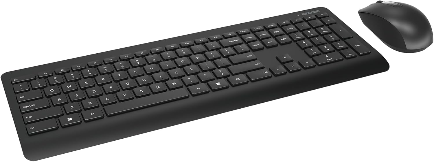 Incase Wireless Desktop 900 Keyboard and Mouse Combo - Designed by Microsoft – Quiet Touch Keys, Ambidextrous Design