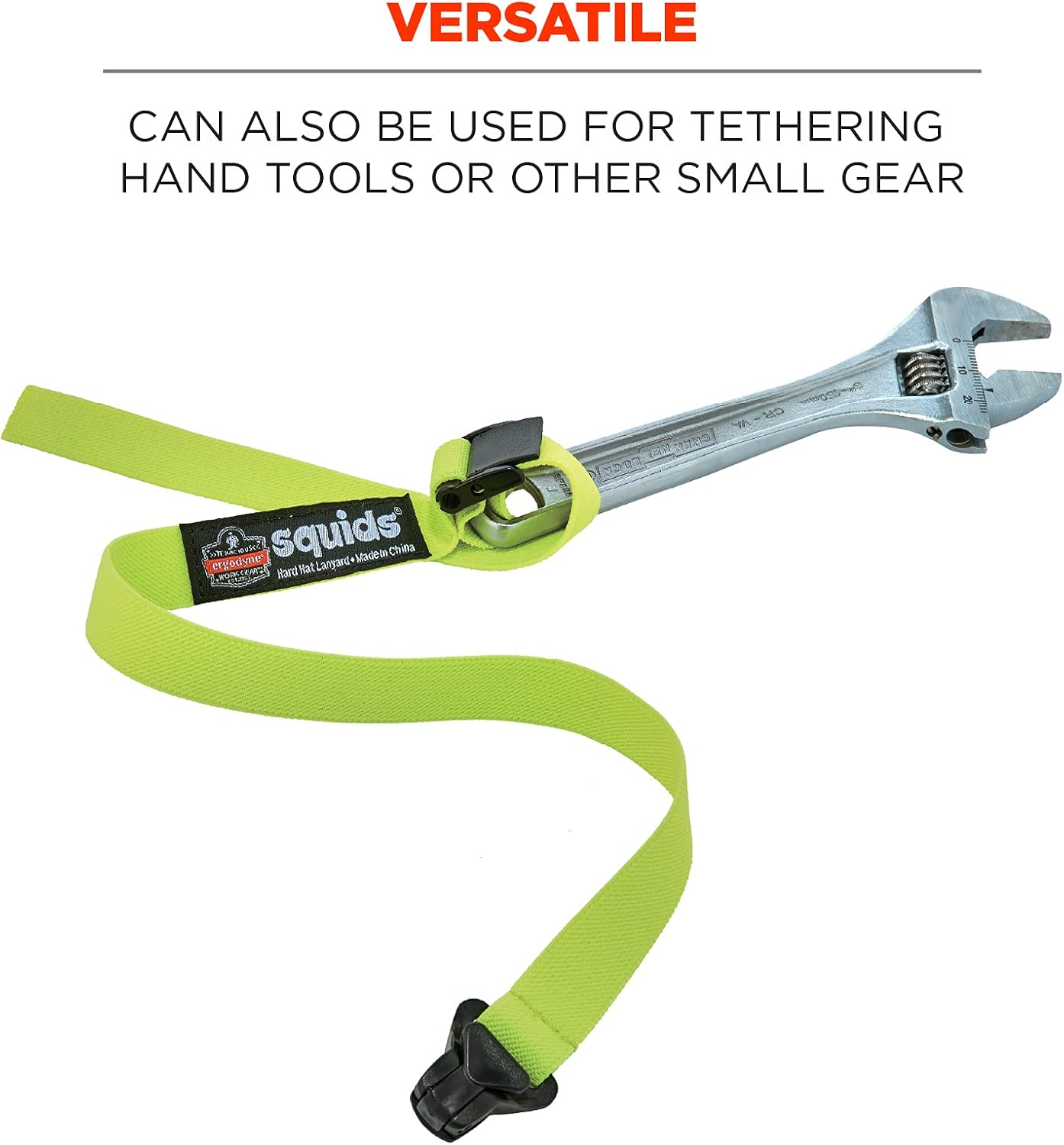 Ergodyne Squids 3155 Lanyard with Clamp End, Easily Attaches to Hard Hat, Tools or Small Valuables