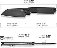 CIVIVI Hid Folding Pocket Knife, 4.14" Sharp 14C28N Blade G10 Handle Nested Liner Lock Kitchen Knife with Thumb Stud Opener, Ideal for Outdoor Use Camping Hiking and EDC C23008-1, Black