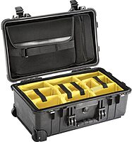 Pelican 1510SC Polycarbonate Studio Case, Black with Padded Yellow Foam Dividers