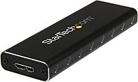 StarTech.com M.2 SSD Aluminum Enclosure to USB 3.0 (5Gbps) with UASP - Black - M.2 NGFF SATA with B Key & B+M Key