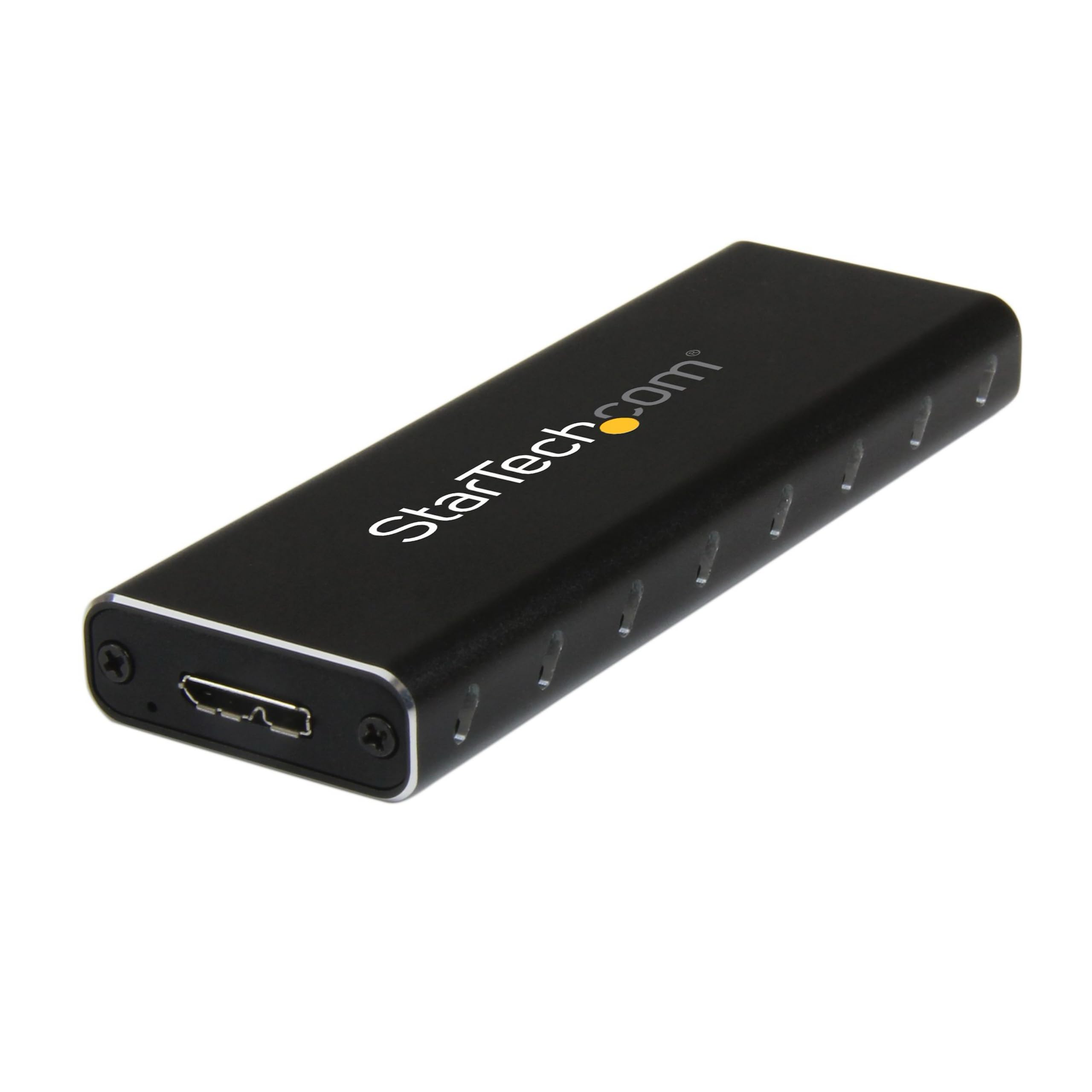 StarTech.com M.2 SSD Aluminum Enclosure to USB 3.0 (5Gbps) with UASP - Black - M.2 NGFF SATA with B Key & B+M Key