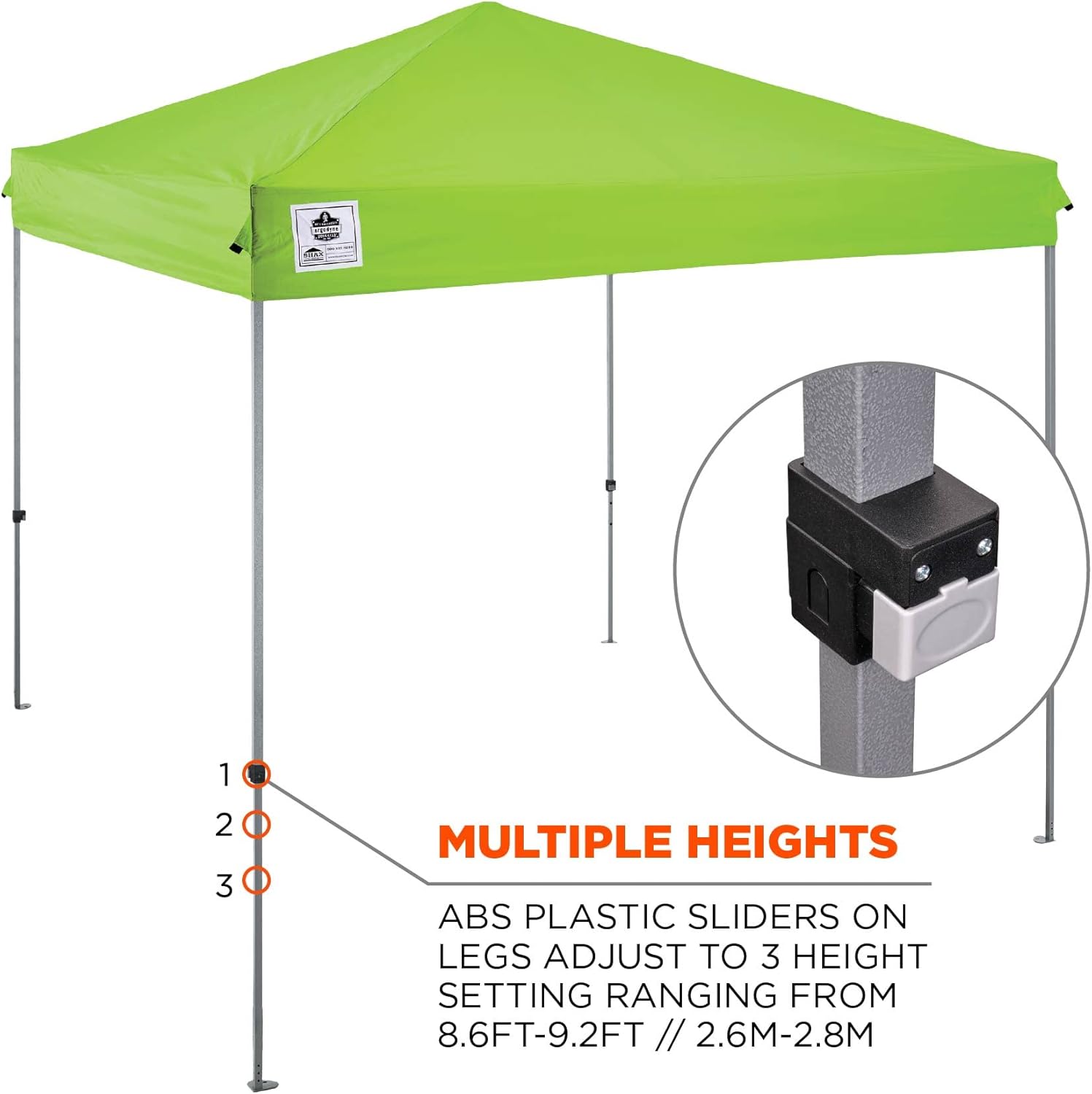 Ergodyne SHAX 6010 Pop-Up Canopy Tent, Lightweight, 10' x 10', Lime