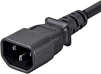 Monoprice Extension Cord - IEC 60320 C14 to IEC 60320 C13, 10 Amp, 1250 Watt, 3-Prong, SVT, 18AWG, 3 Feet, Black (1 Pack)