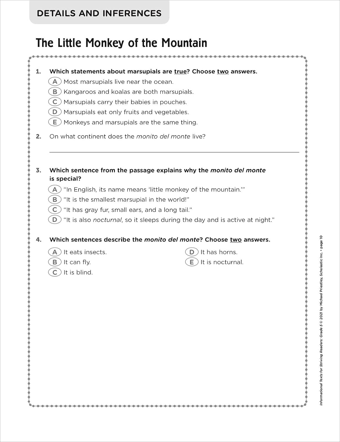 Scholastic Informational Texts for Striving Readers: Grade 5 (Indian Head)