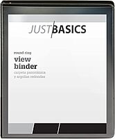 Just Basics Basic Round-Ring View Binder, 1/2" Rings, 61% Recycled, Black