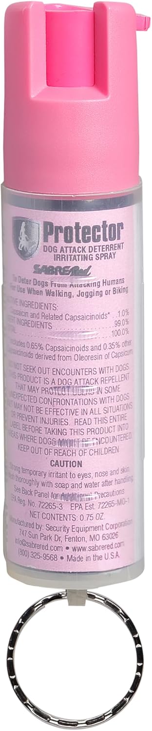 SABRE Protector Dog Spray with Key Ring, 14 Bursts, 12-Foot Range