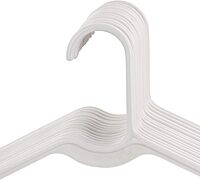 Elama Home 50 Piece Plastic Hanger Set with Notched Shoulders in White