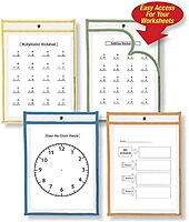 Charles Leonard Dry Erase Pockets, 9" x 12", Assorted Colors, Set of 30 (29030)