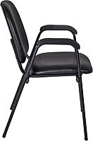 Regency Ace Vinyl Stacking Chair With Arms, Black