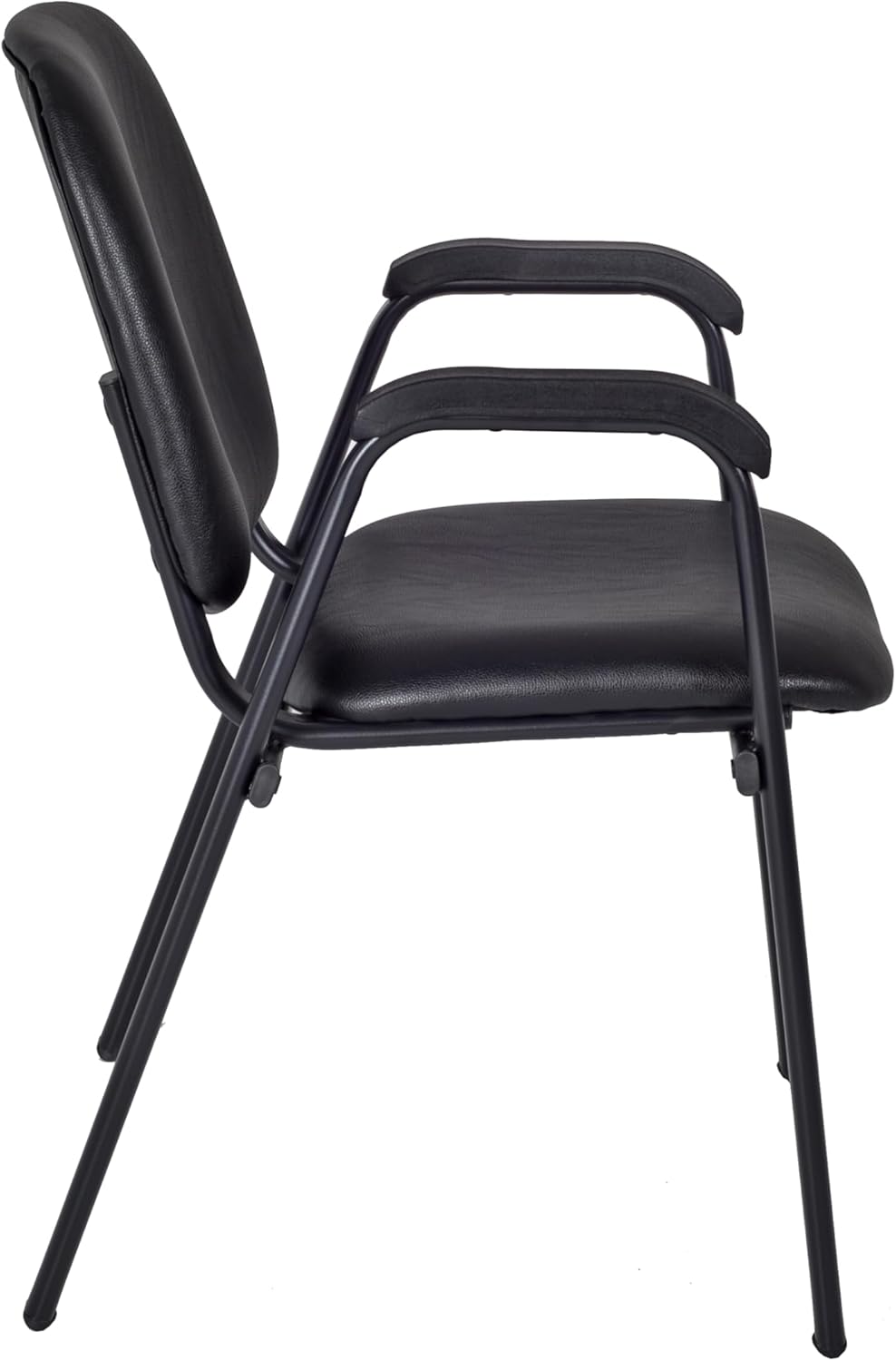 Regency Ace Vinyl Stacking Chair With Arms, Black