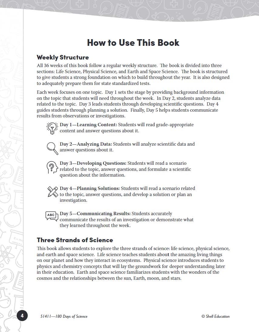 180 Days™: Science, Earth and Space Science for 5th Grade Practice Workbook for Classroom and Home