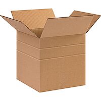Partners Brand Multi-Depth Corrugated Boxes, 9in x 9in x 9in, Kraft, Pack Of 25