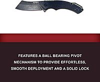 BucknBear EDC Cleaver Pocket Knife, 3.6 Inch Blade, Carbon Fiber Handle