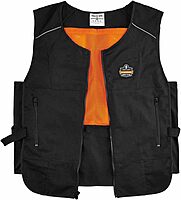 Chill-Its 6255 Lightweight Phase Change Cooling Vest, Cotton/Polyester, Large/X-Large, Black