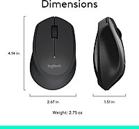 Logitech MK345 Wireless Keyboard and Mouse Combo with Palm Rest, 2.4 GHz USB Receiver, Compatible with PC, Laptop