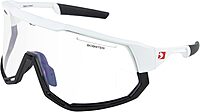 Bobster® Freewheel Cycling Sunglass, Matte White/Gloss Black Frame, Smoke Black Red Revo, Yellow & Clear Lens