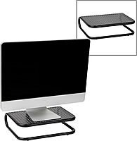 Mind Reader Monitor Stand, Set of 2, Ventilated Laptop Riser, Desktop Organizer, Metal, 14.25"L x 11"W x 4.25"H