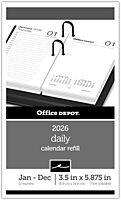 Office Depot Brand Daily Desk Calendar Refill, 3 1/2" x 6", White, January 2026 to December 2026, SP717D5026