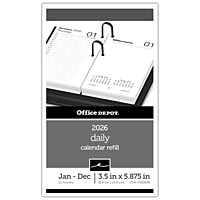 Office Depot Brand Daily Desk Calendar Refill, 3 1/2" x 6", White, January 2026 to December 2026, SP717D5026